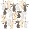 Logbuch-Verlag 18 Easter Wooden Bunnies Easter Bunny Pendant Wooden Decoration