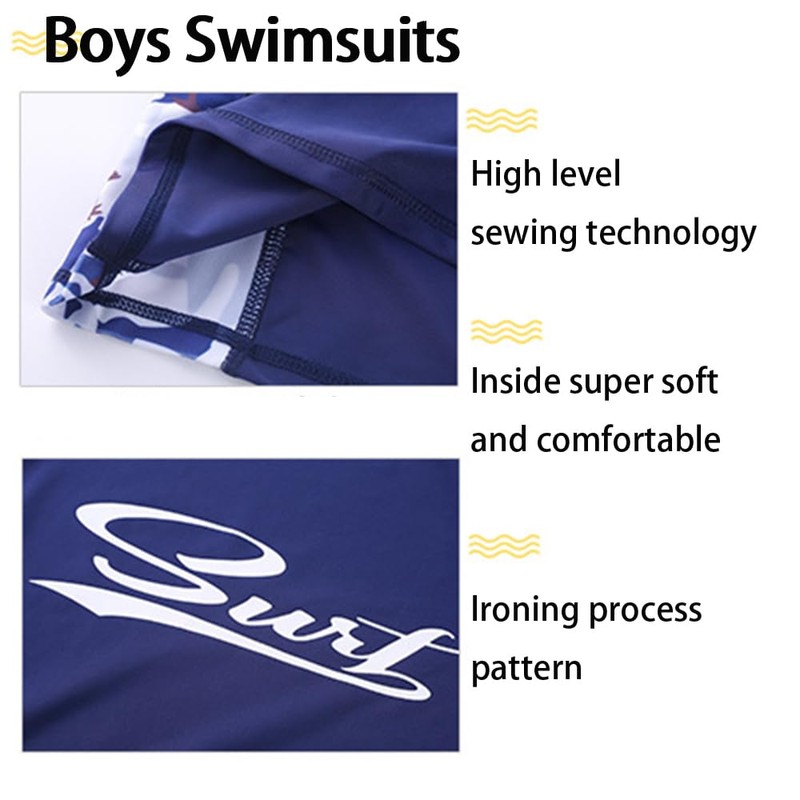 PUPYGIYUC Boys Swimsuits Kids 3PCS Rash Guard Sets with Hat