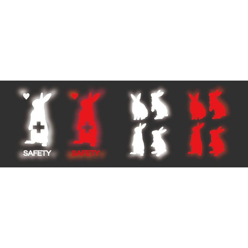 Rabbits Reflective Stickers (Ratabit Ears) White, Bicycle, Stroller, Cane, School