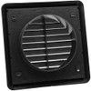 Fixed Louvered Wall Vent Grille 100mm / 4" Black External