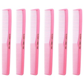 Allegro Barber Combs Set - 400 Cutting Combs, Pocket Styling Combs for Hair Stylists and Barbers, 6 Pcs (Fresh Pink)