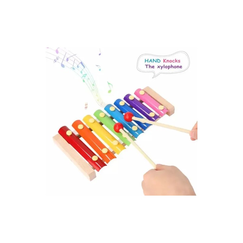 Xilofono Infantil 8 Notas Madera Didactico-montessori Juguet