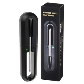 Smart Bluetooth Meat Thermometer Probe, Wireless Food Thermometer for Grill Oven BBQ Smoker, 30m Range IP67 Waterproof App Control Alerts Fast Charge LED Indicator Vibrating Alarm Kitchen Cooking Tool