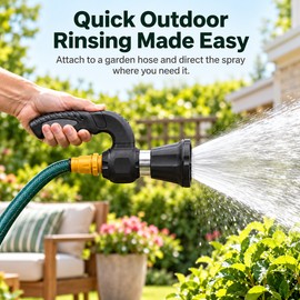 Garden Hose Spray Nozzle for Cleaning – Variable Spray Water Nozzle with Soft Grip for Car Wash & Yard Use
