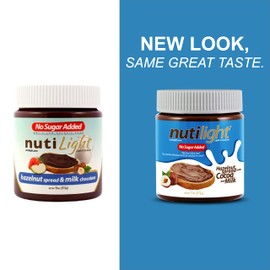 Nutilight No Sugar Added Keto-friendly Hazelnut Spread and Milk Chocolate 11 Ounces (Pack of 4)
