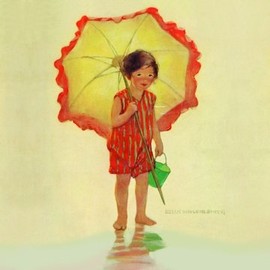 Jessie Willcox Smith Greeting Cards: Girl with Umbrella (Set of 6)