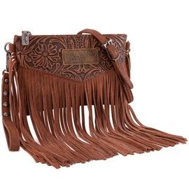 Wrangler Clutch Wristlet Fringe Purse Western Crossbody Bags for Women WG63-181BR