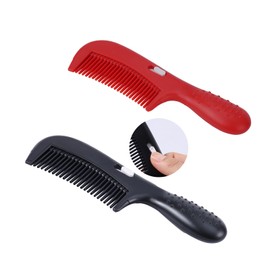 2pcs Dandruff Comb, New Hollow Tooth Comb Switch Style Scalp Comb Self-Cleaning Massage Hair Comb for Hair Grooming Women Man (Black, Red)
