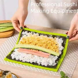 LIUHUIZEYU Kitchen Sushi Rolling Mat, Non Stick Sushi Making Mat, Easy to Clean Sushi Roller Kit and Mat for Perfect Sushi Rolls (Green)