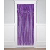 Unique 16858 Foil Fringe Door Curtain x 2 m-Deep Purple