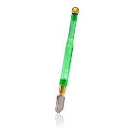 TOYO TC1S Comfort Grip Supercutter Glass Cutter | Made to Cut Glass 3/32” and ¼” Thick Supercutter | Green - Straight Head | Contoured Acrylic Handle | Precision Honed | Made in Japan