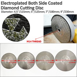 SHDIATOOL 5“/125mm 2 in 1 Electroplated Cutting and Grinding Diamond Blade Double Side Coated M14 Thread Flange