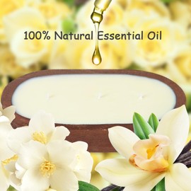 YeeQue Scented Candles for Home, YeeQue Rosemary Candle with Large Wooden Bowl Design for Women,Girl Birthday Gift 3 Wicks, 12oz