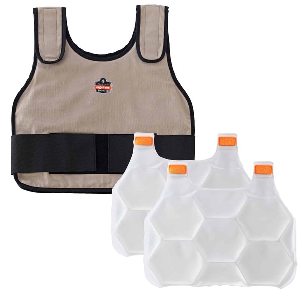 Cooling Vest with 2 Ice Packs, Instant Cooling Relief, Flexible Design, Ergodyne Chill Its 6230
