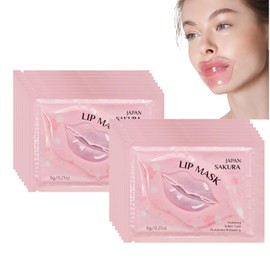 15PCS Cherry Blossom Lip Masks, 24H Hydrating Sakura Sleeping Lip Mask, Single-Use Packets for Daily Use, Travel-Friendly Lip Care for Soft, Brightening, Smooth Lips - Ideal for All Skin Types