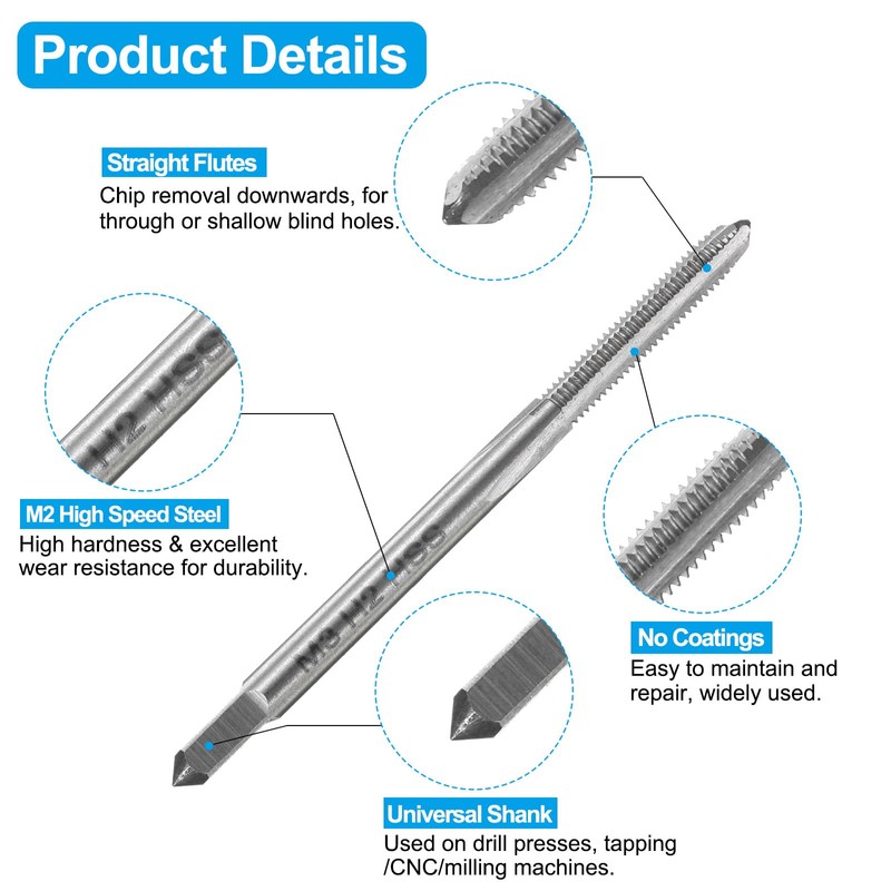 sourcing map Tap and Drill Bit Set, 2pcs M3 x