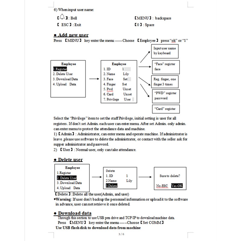 2.4In Access Control Time Attendance Machine Sensitive Face and Fingerprint