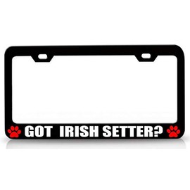 Customola GOT Irish Setter Pet Quality Metal License Plate Frame for Car SUV Truck Bl # 38
