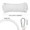 Aemygo 5/16 Inch Wire Center Flagpole Rope, 100 ft White