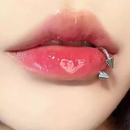 Quizzhe 1Pcs 16G Stainless Steel Spike Lip Stud, Punk Style, 1.2mm x 12mm, Ideal for Most Piercing Holes