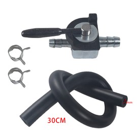 jtfrkope 48568 1/4" Inline Fuel Shut Off Valve Kit for Gas Diesel Petrol Replacement for Scag 48568 Oregon 07-403 (1 valve, 1 fuel line, 2 clamp)