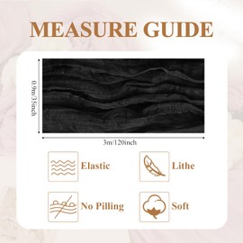 Asee'm 2pcs Cheesecloth Table Runner 120 Inches Long Black Boho Gauze Cheese Cloth Runner 10FT Rustic Sheer Table Runners for Christmas Wedding Party Baby Shower Spring Easter Decoration