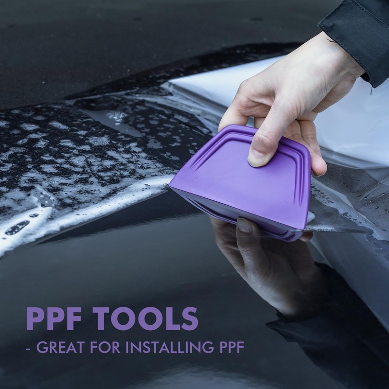 FOSHIO 2-Pack Purple PPF Squeegees, TPU Squeegee for Vinyl Car