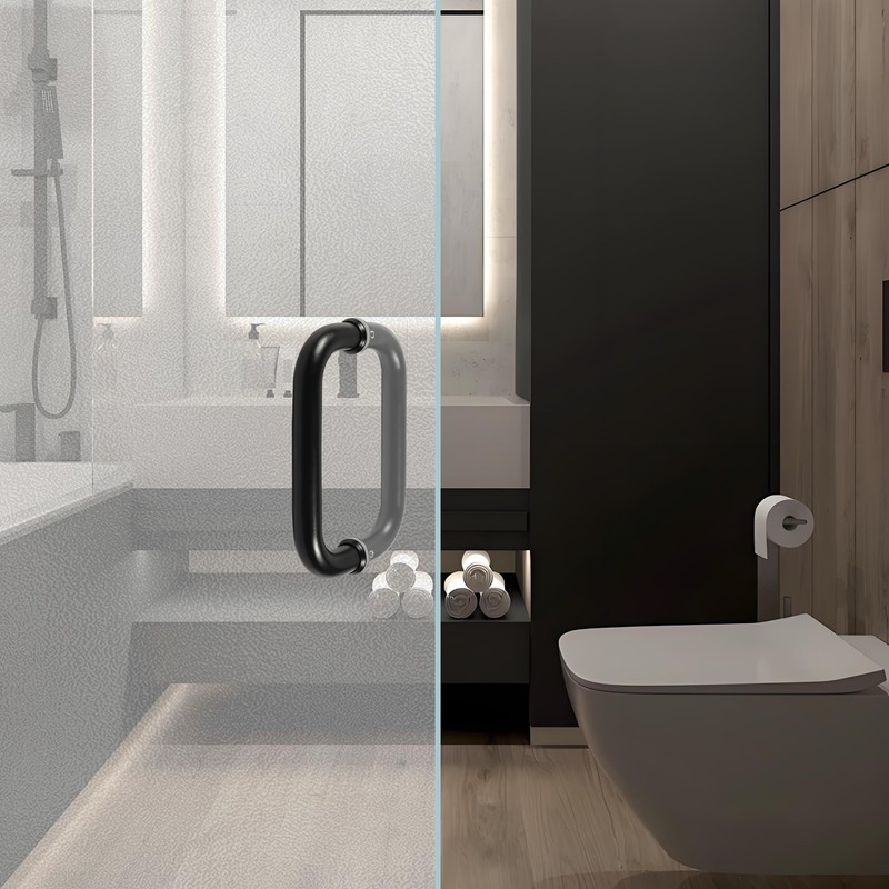 Rackickyer Back to Back Frameless Glass Shower Door Pulls, Fits