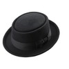 Men's Crush-able Wool Felt Pork Pie Porkpie Fedora Hats Black