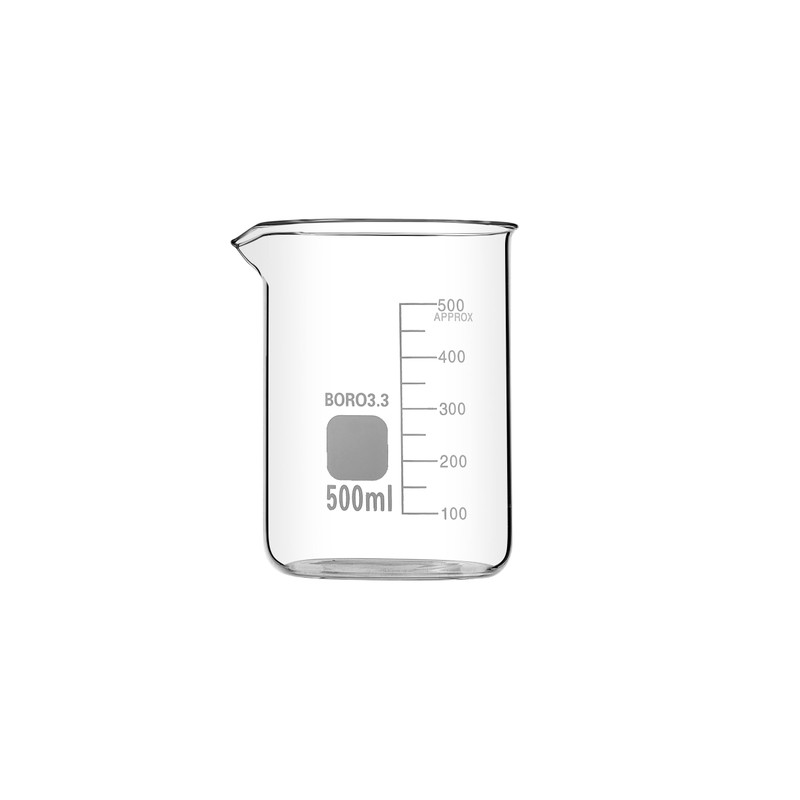 Rocwing 25+50+100+250+500ml Boro 3.3 Glass Graduated Measuring Beaker for Lab