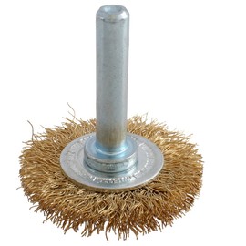 Urrea Carda circular ondulada alambre fino 3" x 0.30 mm con zanco 1/4"