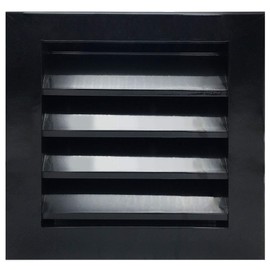 HVAC Premium 10"W x 10"H Aluminum Exterior Gable Louver Vent For Walls & Crawlspace - Weather-Resistant Air Grille With Screen Mesh - Black [Outer Dimensions 11.75"W x 11.75"H]