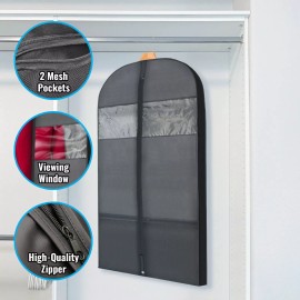 Plixio 54" Gusseted Garment Bags for Travel or Hanging Clothes Storage (10 pack)