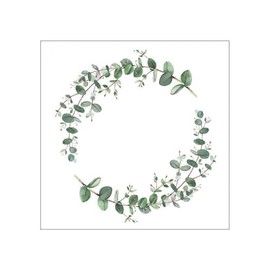 Ambiente Lunch Napkin 33 x 33 cm Eucalyptus Branch White Eucalyptus Ring White Pack of 20