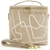 SoYoung Large Linen Insulated Lunch Poche, Pinstripe Heather Grey