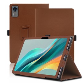 Case for DOOGEE T36 12 inch, DOOGEE T36 Tablet Protective Case, Folding Stand Protective Case with Pen Holder and Wrist Strap, Comprehensive Protection (Brown)