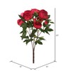 Vickerman 23'' Everyday Artificial Red Peony Bush - Realistic Faux