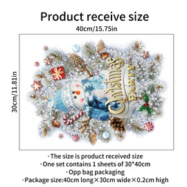 Christmas Window Decal Glitter White Snowman Window Clings Xmas Tree Canes Candy Window Art Sticker for Christmas Party Decoration Supplies