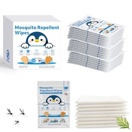 30 PCS Individually Wrapped Mosquito Repellent Wipes, Natural Insect Repellent Wipes Provide 6-8 Hrs Protection, DEET-Free Mosquito Wipes with Travel-Size for Camping, Picnic, BBQ, Travel, Outdoor Use