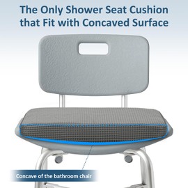 Shower Seat Cushion for Transfer Bench for Bathtub Shower Seats for Elderly, Easy Maintenance Anti Slip Quick Dry Soft to Skin Foam Cushion,Grey