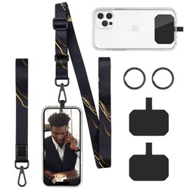 JollyPop Phone Lanyard, Adjustable Crossbody Phone Lanyard with Wrist Strap for Mobile phone Smartphones, Shoulder Neck Strap