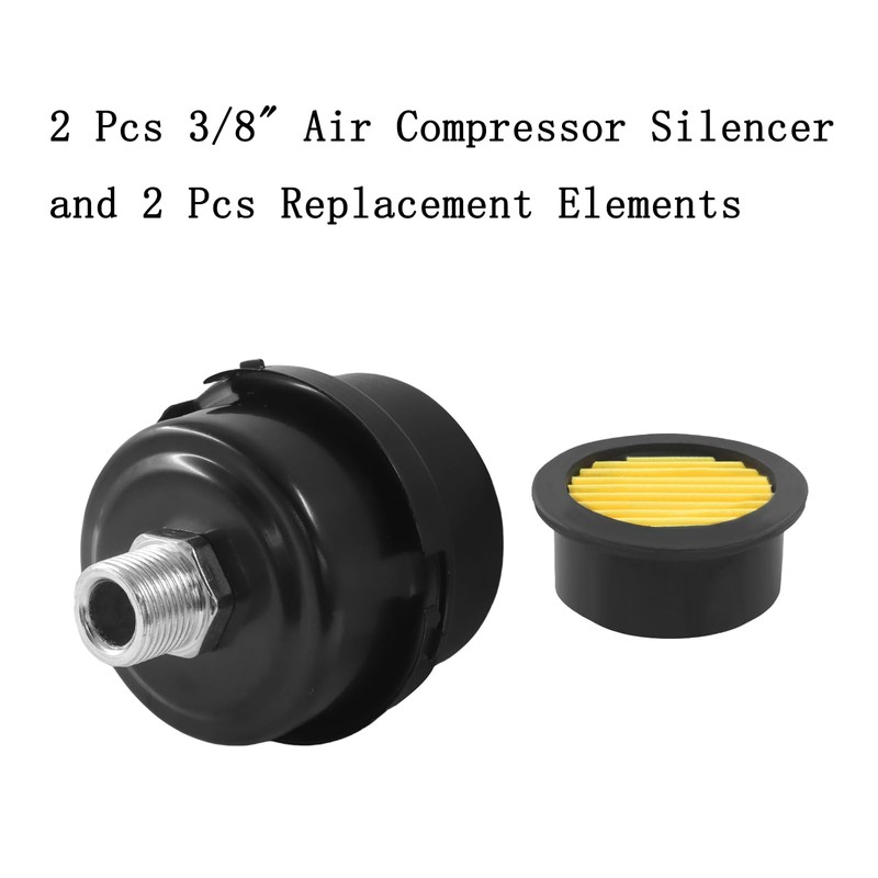 LifCratms 2 Pcs Air Compressor Silencer, 3/8" Thread Air Compressor