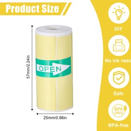 12Rolls Mini Thermal Sticker Paper for Printer Sticker Maker,57X25mm,Non-sticker Mini Pocket Printer Sticker Paper,Thermal Labels for Most Pocket Printer,Glossy Thermals Printers Papers Print Pod