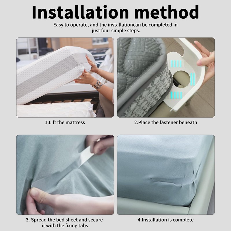 Xujinsongg 4 Pcs Bed Sheet Holder with Lock Strips, Bedsheet