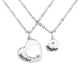 Mother Daughter Necklace Momand Daughter Matching Heart Necklace Set (Mother&Daughter Necklace Set)