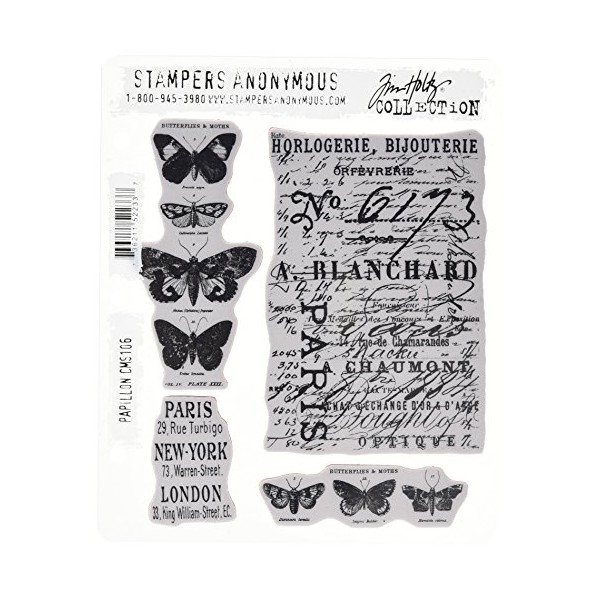 Tim Holtz 7 x 8.5-inch Cling Rubber Stamp Set Papillon