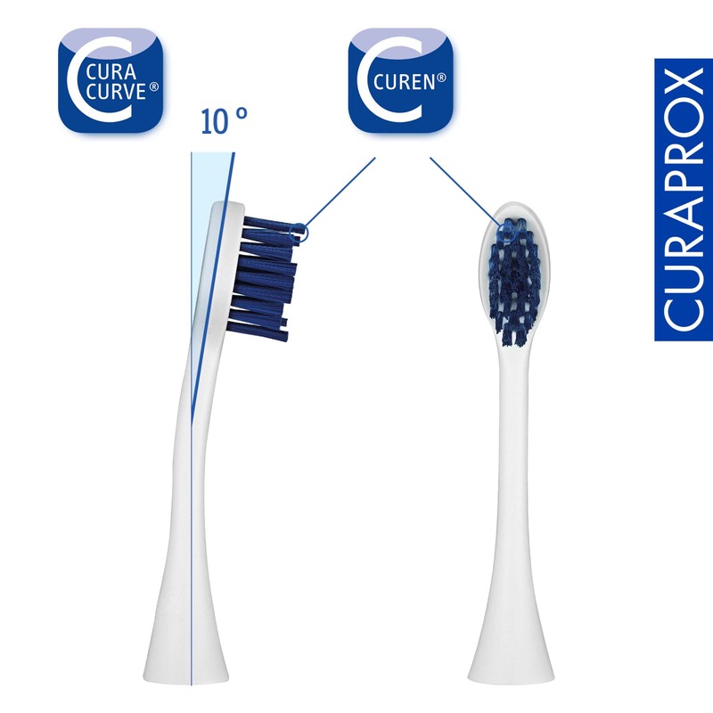 Curaprox Ersatzbürstenkopf CHS 300 power, für elektrische Schallzahnbürste Hydrosonic easy,