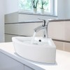 Wall Mount Corner Bathroom Sink with Faucet-Bokaiya 18x13 Inch Small