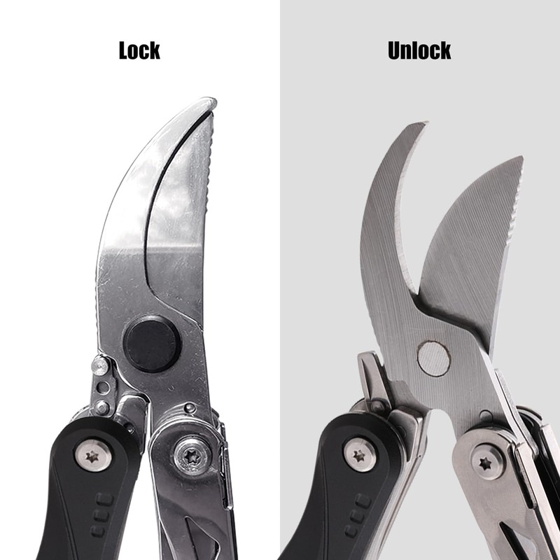 Multifunktionale 7 in 1 Tragbare Schere mit Säge, Cutter, Rinde
