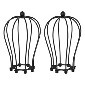 ledscom.de Pack of 2 Cage Lampshade, Black, Diameter 115 mm